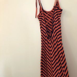 Striped Tie-Back Maxi Dress